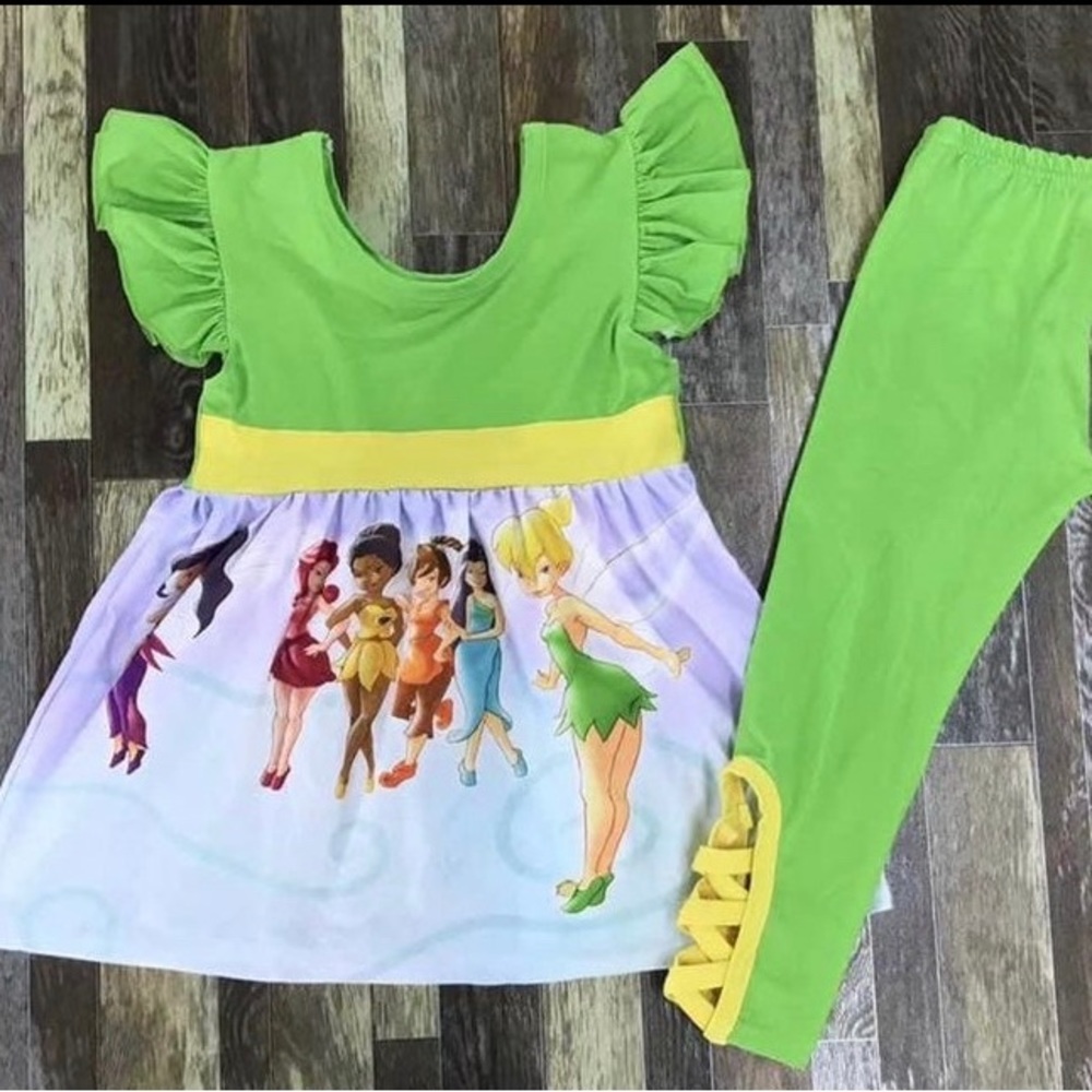 Little girls 2 piece set (Tinker bell )